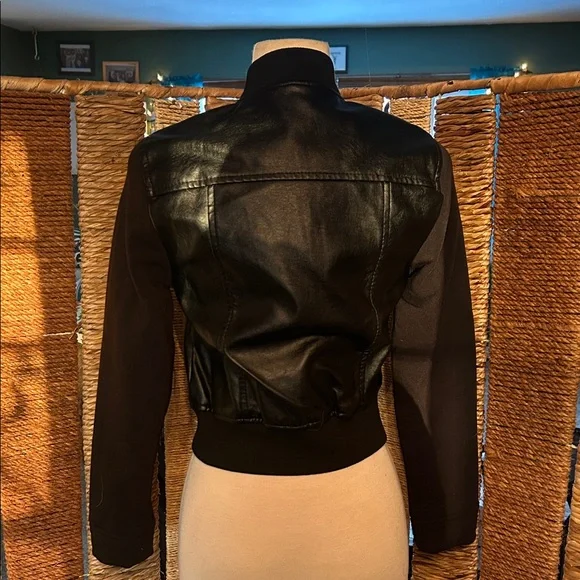 Women's Black Bomber Jacket - Picture 4 of 12